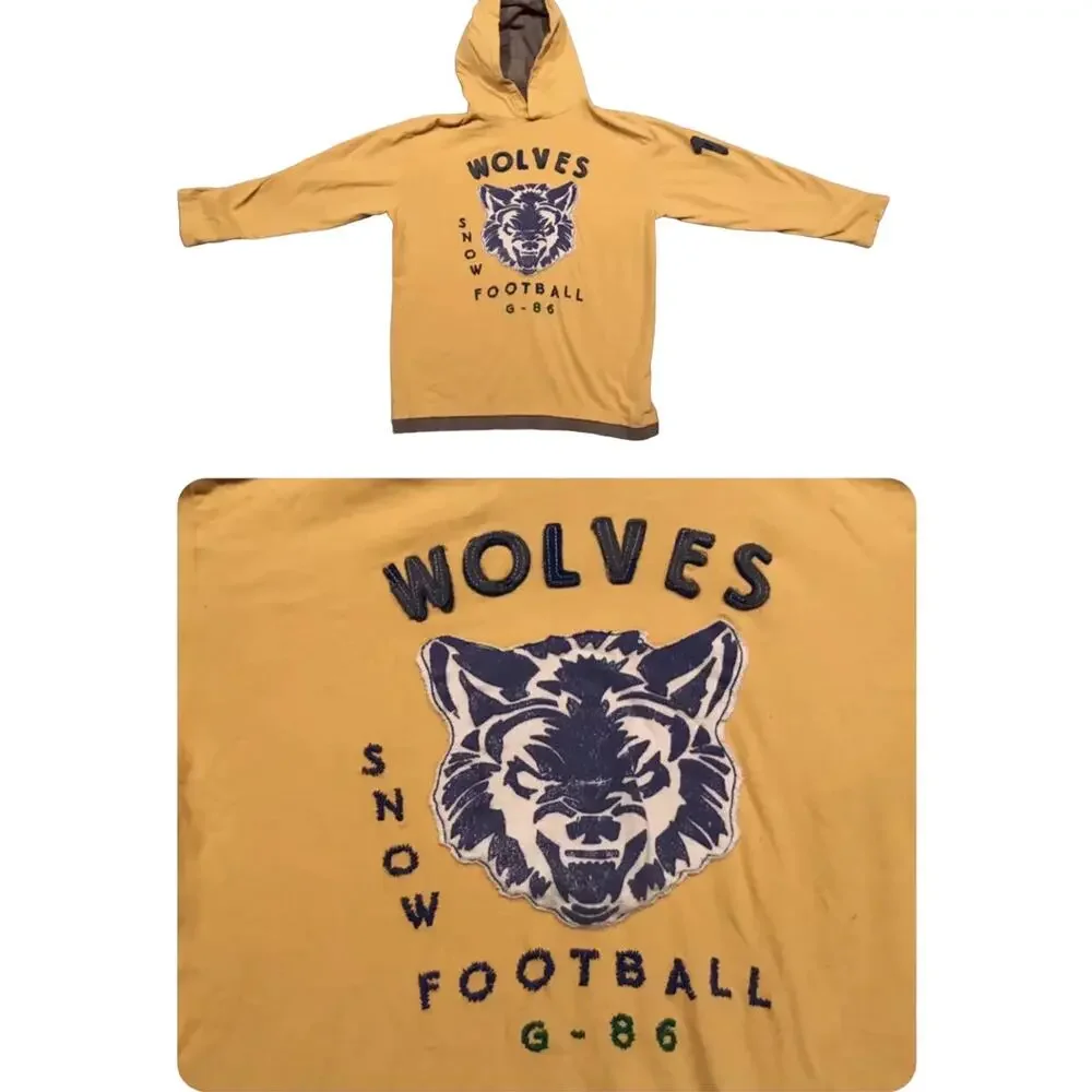 Gap Kids Football Yellow Vintage Style Varsity Hoodie, Youth Size XL